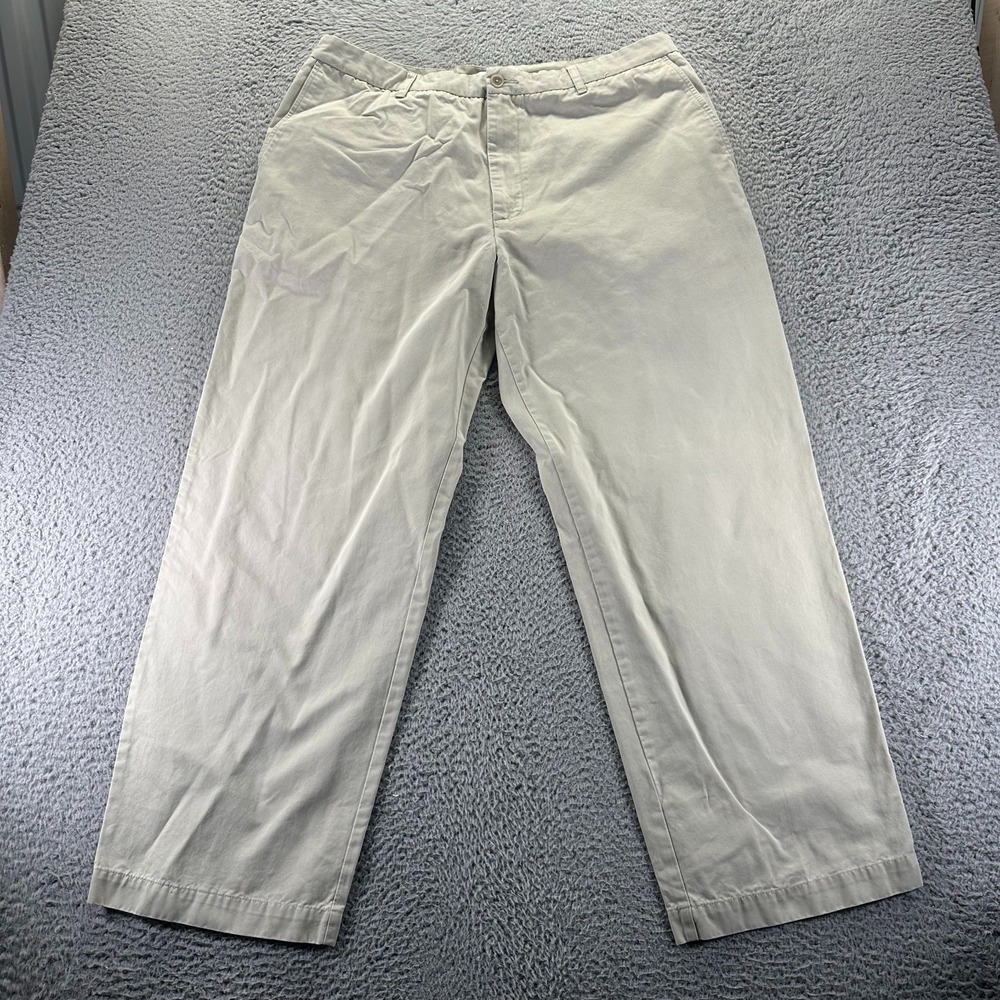 Alex Cannon Pant Mens 40x32 White Cotton Chino Straight Leg Baggy Preppy Career